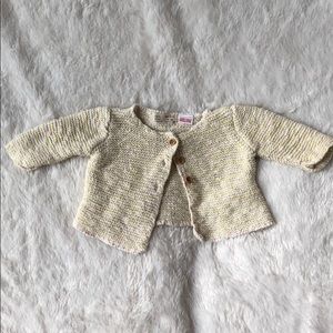 Zara mini sweater, cream/yellow, sz 3-6 months